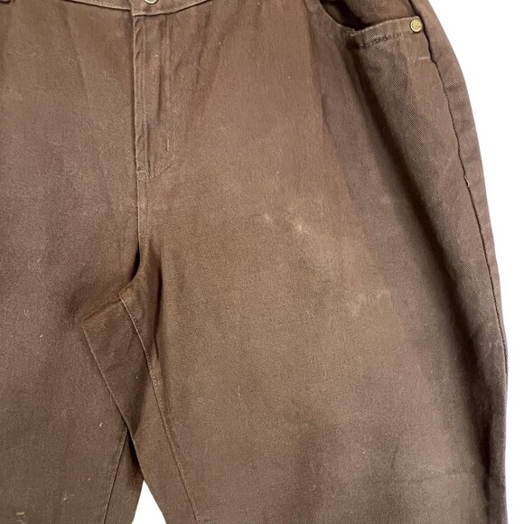 Womens 16W Brown Natural Fit Straight Leg  Jeans Pants Cotton Woman Within - Picture 10 of 12